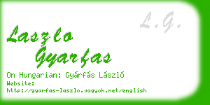 laszlo gyarfas business card